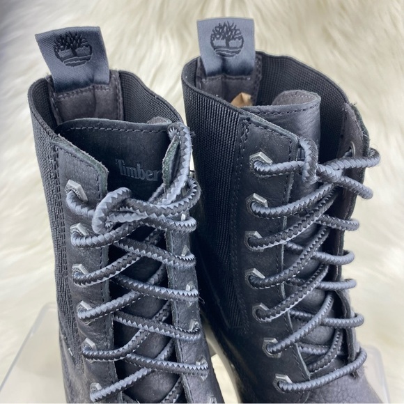 TIMBERLAND SILVER BLOSSOM LACE UP COMBAT BOOTS SIZE 10W - Picture 3 of 14